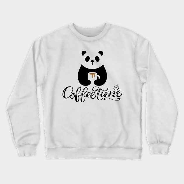 Coffee Time - "Panda" Crewneck Sweatshirt by BullBee